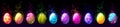 Cartoon dragon eggs with glowing sparkles set