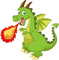 Cartoon dragon with fire Royalty Free Stock Photo