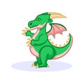 Cartoon dragon posing with fire Royalty Free Stock Photo