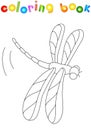 Cartoon dragonfly. Coloring book for kids