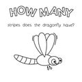 Cartoon Dragonfly Counting Game Coloring Book Royalty Free Stock Photo