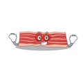 A cartoon drawing of bacon in a Super hero character Royalty Free Stock Photo