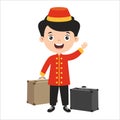 Cartoon Drawing Of A Bellboy