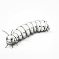 Playful Vector Illustration Of A Caterpillar In Black And White
