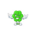 Cartoon drawing concept of staphylococcus aureus showing cute wink eye