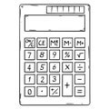 Cartoon of Electronic Calculator With Empty Display