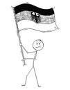 Cartoon of Man Waving the Flag of Federal Republic of Germany