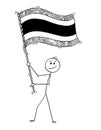 Cartoon of Man Waving the Flag of Kingdom of Thailand