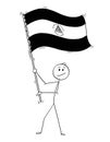 Cartoon of Man Waving the Flag of Republic of Nicaragua