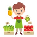 Cartoon Drawing Of A Greengrocer