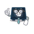 Cartoon drawing of kitchen timer Businessman wearing glasses and tie Royalty Free Stock Photo