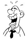 Cartoon drawing laughing man