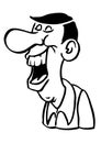Cartoon drawing laughing man Royalty Free Stock Photo