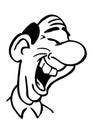 Cartoon drawing laughing man