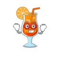 A cartoon drawing of mai tai cocktail in a Super hero character