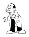 Cartoon drawing of a scientist