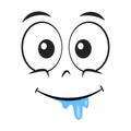 Cartoon drooling face. Usually shows desire for something. Vector Royalty Free Stock Photo