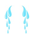 Cartoon drop tear. Tears of crying people, vector illustration