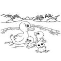 Cartoon duck lake coloring page vector Royalty Free Stock Photo