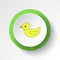 cartoon duck toy colored button icon. Signs and symbols can be used for web, logo, mobile app, UI, UX Royalty Free Stock Photo