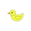 Cartoon duck toy colored icon. Signs and symbols can be used for web, logo, mobile app, UI, UX Royalty Free Stock Photo