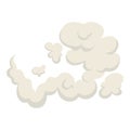 Cartoon dust cloud. Comic cloud shape, spray air smoke, fog road, explosion bomb, car gas, puff magic effect, steam wind Royalty Free Stock Photo
