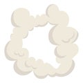 Cartoon dust cloud. Comic cloud shape, spray air smoke, fog road, explosion bomb, car gas, puff magic effect, steam wind Royalty Free Stock Photo