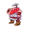 Cartoon dwarf warrior with red hair