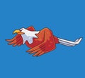 cartoon eagle flying. Isolated animal illustration. Flat Style Sticker Icon Premium vector Royalty Free Stock Photo
