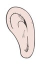 Cartoon ear draw Royalty Free Stock Photo