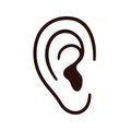 Cartoon ear line icon drawing Royalty Free Stock Photo