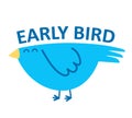 Cartoon Early bird icon. Royalty Free Stock Photo