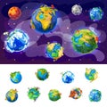 Cartoon Earth Globes Concept