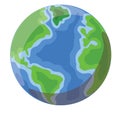 Cartoon Earth Planet Illustration of a cartoon design earth planet globe icon with hand drawn schematic continent and Royalty Free Stock Photo