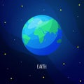 Cartoon earth planet for kids education. Solar system planets Royalty Free Stock Photo