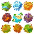 Cartoon Earth Planets Set