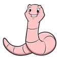 Cartoon Earthworm Royalty Free Stock Photo