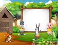Cartoon Easter backround with farm animal