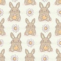 Cartoon Easter bunnies. Seamless repeat pattern