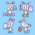 Cartoon Easter bunny collection Royalty Free Stock Photo