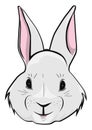 Cartoon Easter bunny face.Vector. Royalty Free Stock Photo