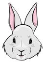 Cartoon Easter bunny face.Vector.