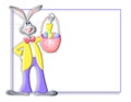 Cartoon Easter Bunny Rabbit Border