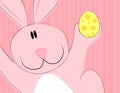 Cartoon Easter Bunny Rabbit Holding Egg Royalty Free Stock Photo