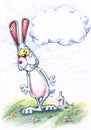 Cartoon easter drunken bunny