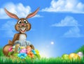 Cartoon Easter Egg Hunt Bunny