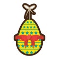 cartoon easter egg stars ribbon hanging Royalty Free Stock Photo