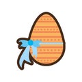 cartoon easter egg stars ribbon Royalty Free Stock Photo