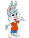 Cartoon easter rabbit isolated on white