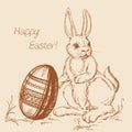 Cartoon Easter scene Royalty Free Stock Photo